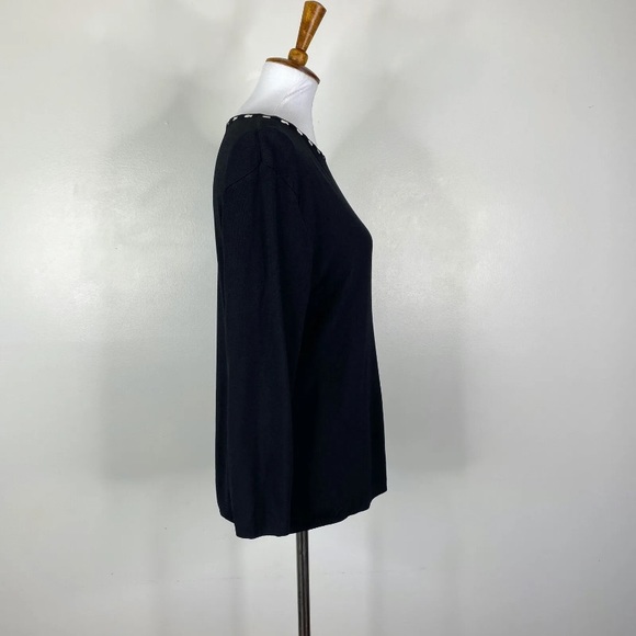 NWT Finity Black Sweater Woven Neckline Sz. XL - Picture 3 of 9